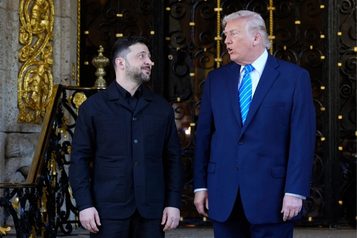 Donald Trump e Volodymyr Zelenskyy em reunião na Flórida. Trump diz que negociações entre Rússia e Ucrânia estão avançadas
